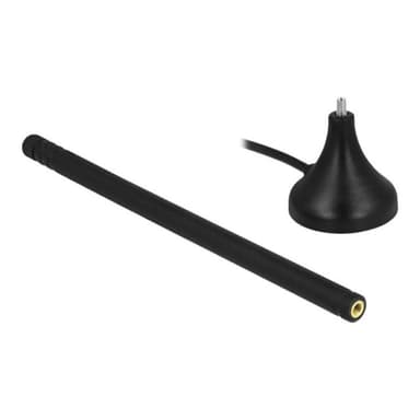 DELOCK LTE Antenne SMA Stecker 3 - 5 dBi 12,5 cm starr omnidirektional mit magnetischem Standfuss un