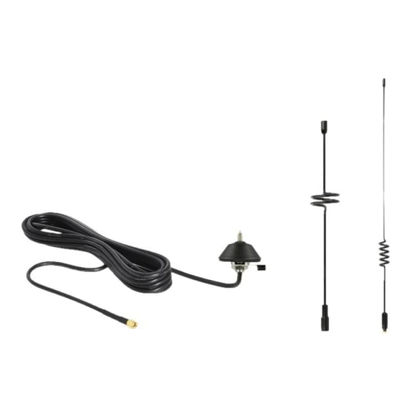 DELOCK LTE Antenne SMA Stecker 5 - 7 dBi omnidirektional starr mit Montagefuss und Anschlusskabel RG