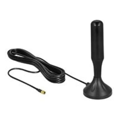 DELOCK LTE Antenne SMA Stecker 3 - 5 dBi 12,4 cm starr omnidirektional mit magnetischem Standfuss un