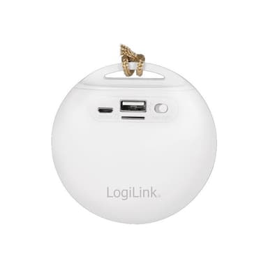 LOGILINK Bluetooth Lautsprecher rund, kompakt, weiß/grau