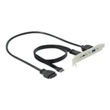 DELOCK Slotblech mit 1 x USB Type-C und 1 x USB Typ-A Port