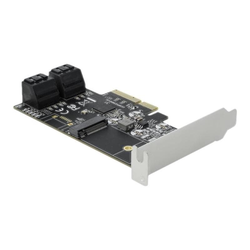 DELOCK 4 Port SATA und 1 Slot M.2 Key B PCI Express x4 Karte - Low Profile Formfaktor