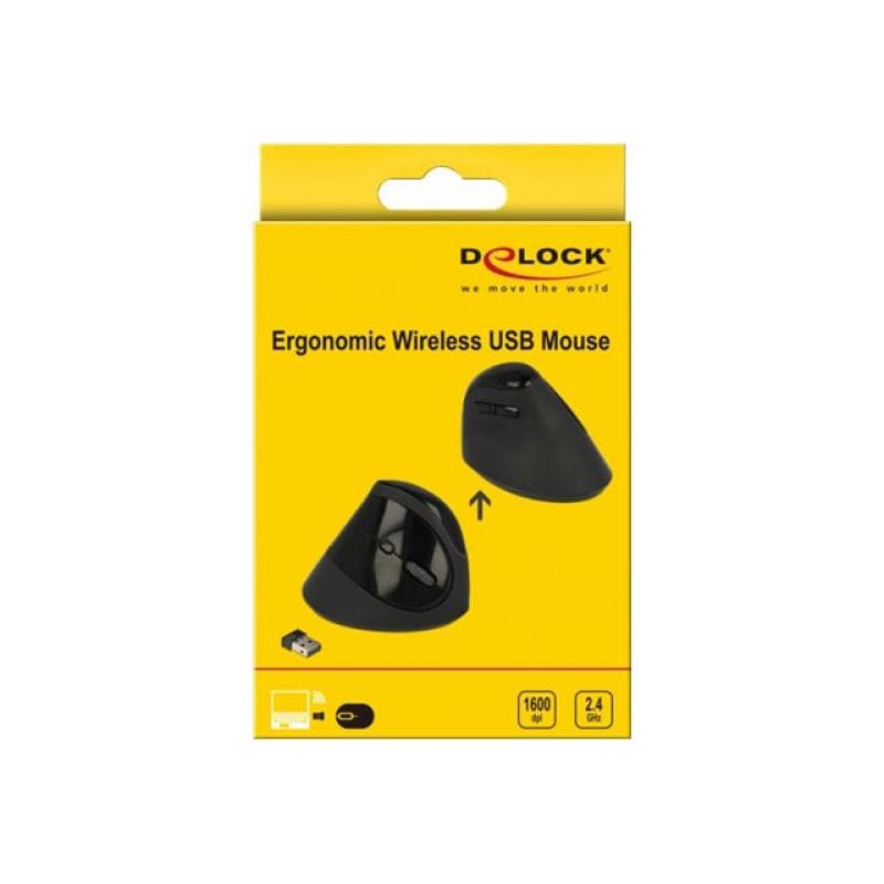 DELOCK Ergonomische USB Maus vertikal - kabellos