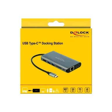 DELOCK USB Type-C Dockingstation 4K - HDMI / DP / USB 3.0 / SD / LAN / PD 3.0