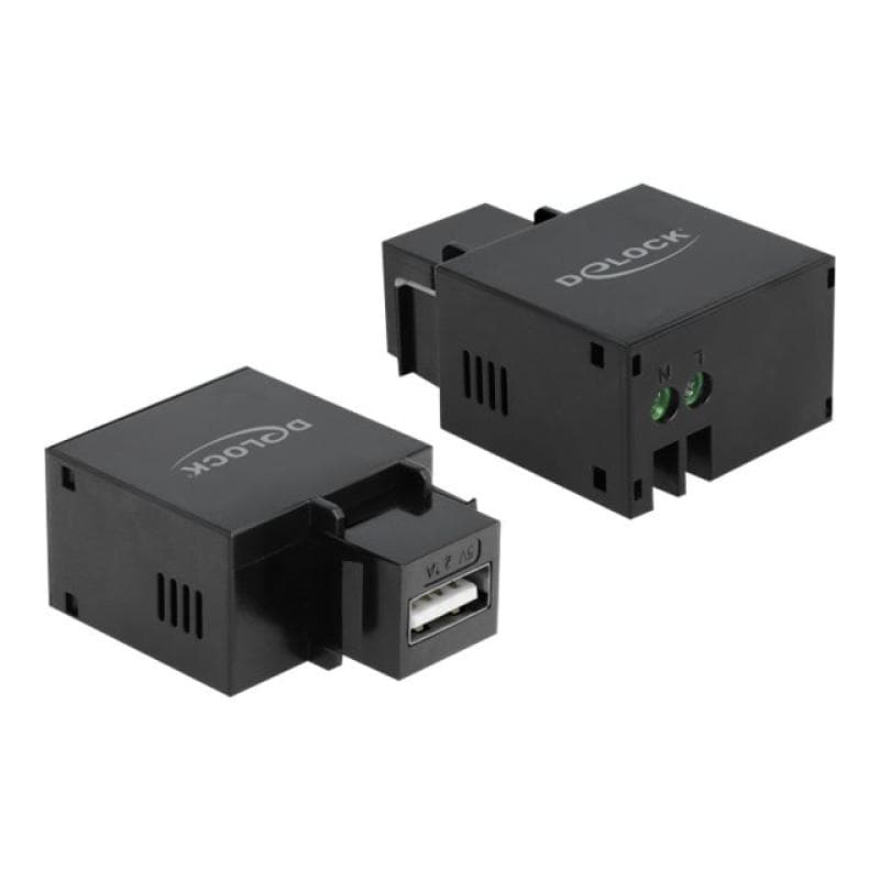 DELOCK Keystone USB Typ-A Lademodul 2,1 A schwarz