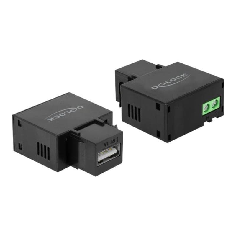 DELOCK Keystone USB Typ-A Lademodul 1 A schwarz