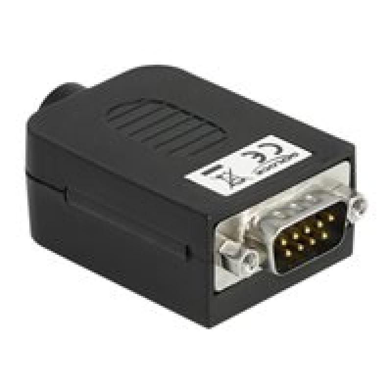 DELOCK Adapter Terminalblock 10 Pin zu Sub-D 9 Pin Stecker mit Gehäuse