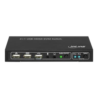 INLINE 62602I KVM Desktop Switch 2-fach HDMI 4K2K USB 2.0 Hub mit Audio