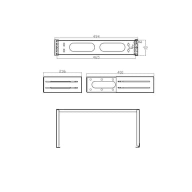 INLINE ® 19″ Rack zur Wandmontage, 2HE, 24-40cm Tiefe, grau