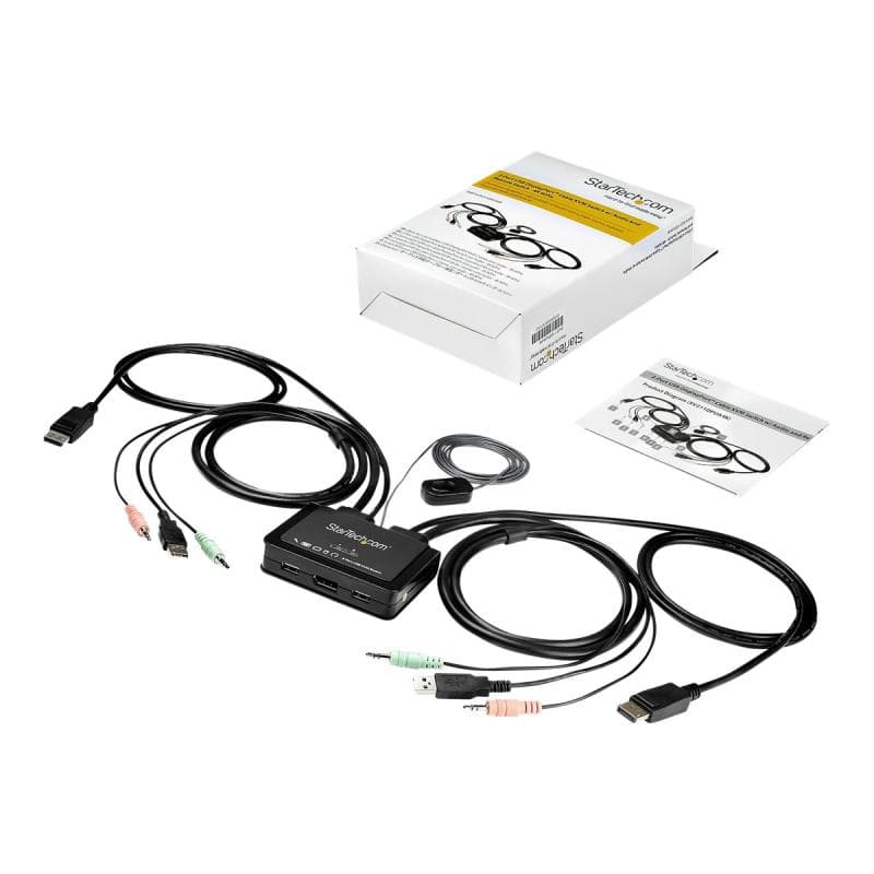 STARTECH.COM SV211DPUA4K USB DisplayPort KVM Switch Unterstützt 35-mm-Audio DisplayPort