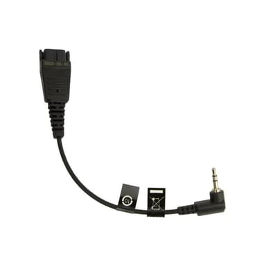 JABRA GN Anschlusskabel QD<>2,5mm Klinke gewinkelter Plug, 15cm  z.B. fuer Panasonic GB500, PLX CA4