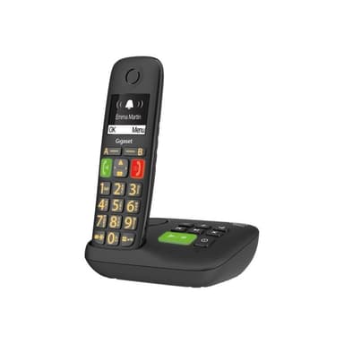GIGASET E290A schwarz schnurlos analog DECT Grosstaste Anrufbeantworter