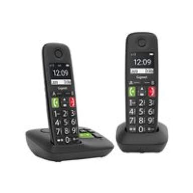 GIGASET E290A Duo schwarz schnurlos analog DECT Grosstaste 2 Mobilteile Anrufbeantworter