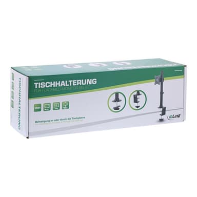 INLINE Tischhalterung - für LCD-/LED- Display bis 69cm (27″) - max. 10kg - schwarz (23108D)
