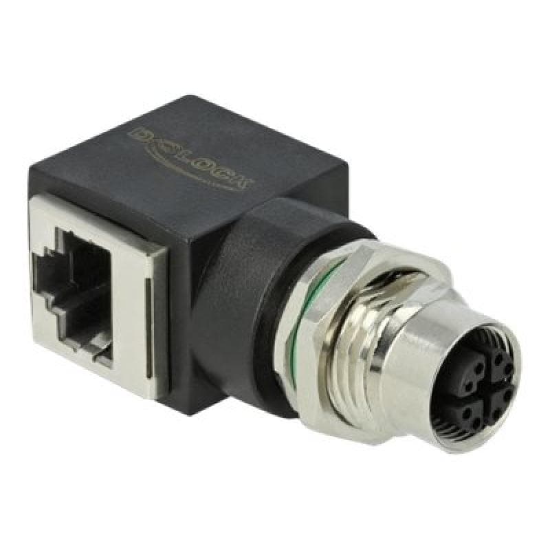DELOCK Netzwerkadapter M12 8 Pin X-kodiert Buchse zu RJ45 Buchse (66316)