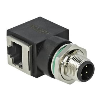 DELOCK Netzwerkadapter M12 4 Pin D-kodiert Stecker zu RJ45 Buchse (66313)
