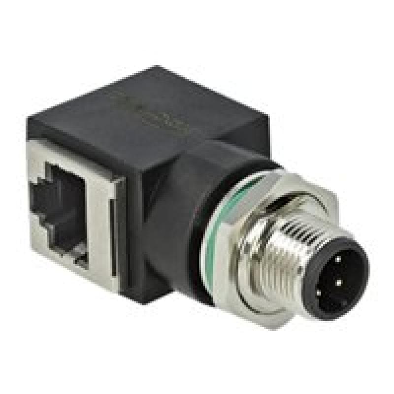 DELOCK Netzwerkadapter M12 4 Pin D-kodiert Stecker zu RJ45 Buchse (66313)