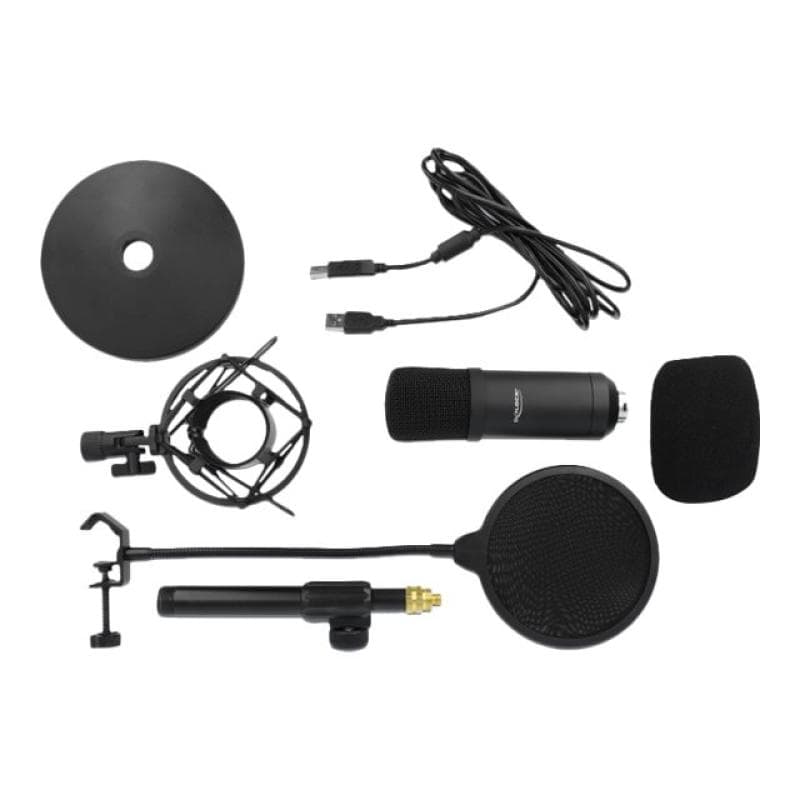 DELOCK Professionelles USB Kondensator Mikrofon Set für Podcasting und Gaming