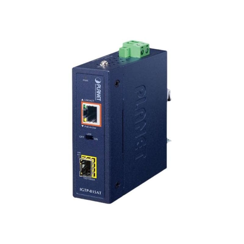 PLANET TECHNOLOGY PLANET Industrial Media Converter IGTP-815AT 802.3at PoE+