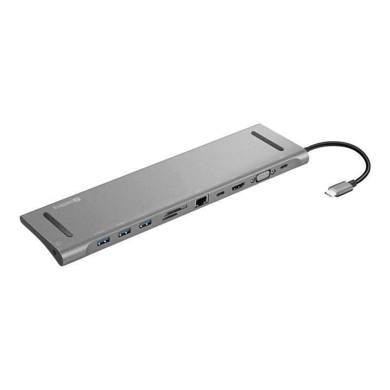 SANDBERG USB-C 10-in-1 Docking Station - Verkabelt - USB 3.0 (3.1 Gen 1) Type-C - 100 W - 10,100,100