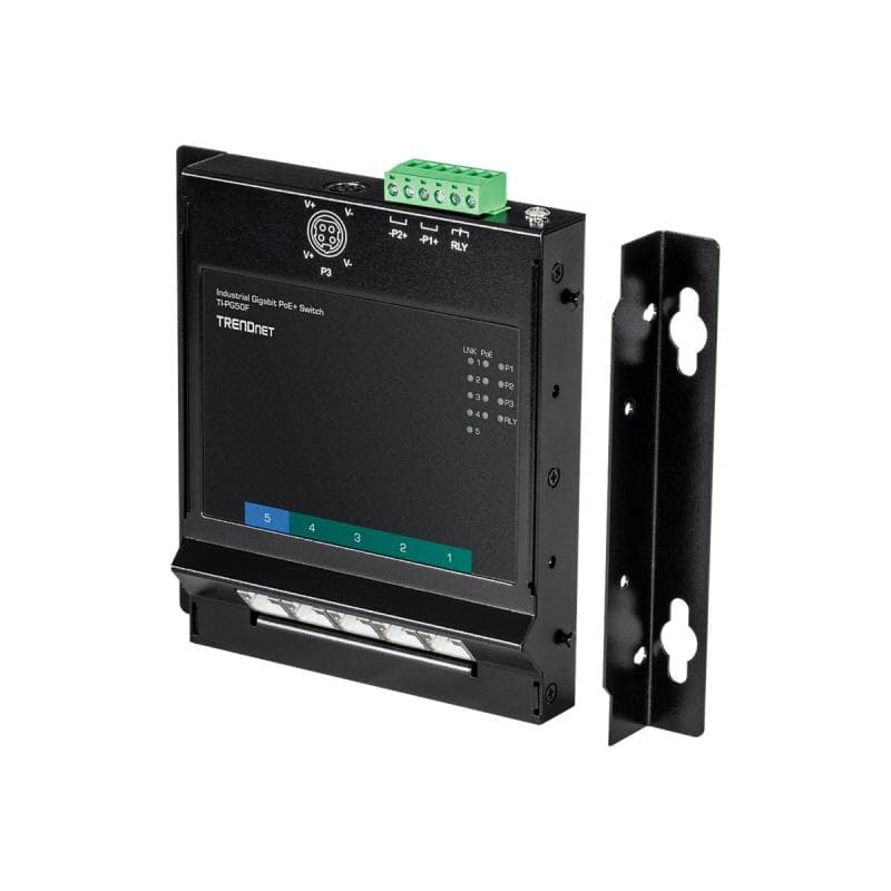 TRENDNET Industrie Switch 5 Port Fast Eth. PoE+ L2 DIN-Rai