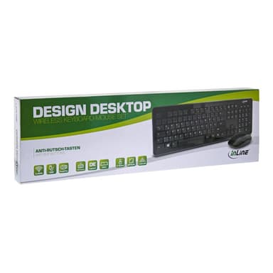 INLINE Design Desktop - Tastatur-Maus Set - USB 2,4GHz Funk - DE Layout