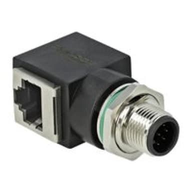 DELOCK Netzwerkadapter M12 8 Pin A-kodiert Stecker zu RJ45 Buchse