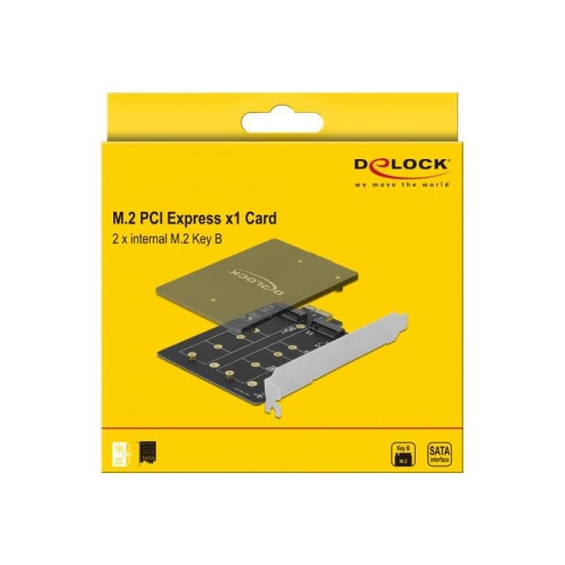 DELOCK PCIe x1 Karte > 2x int. M.2 Key B