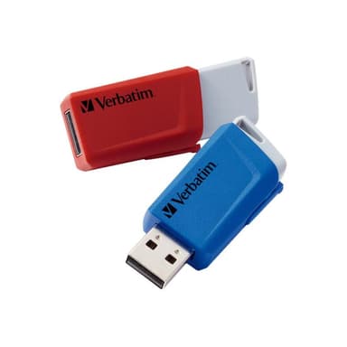 VERBATIM USB-Stick 2x 32GB Verbatim 3.2 Store'n Click Gen1 rot/blau extern retail
