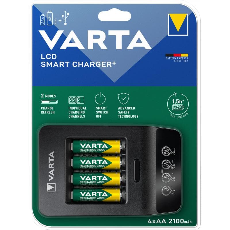 VARTA LCD Smart Charger+ inkl. 4 Akkus 2100 mAh AA