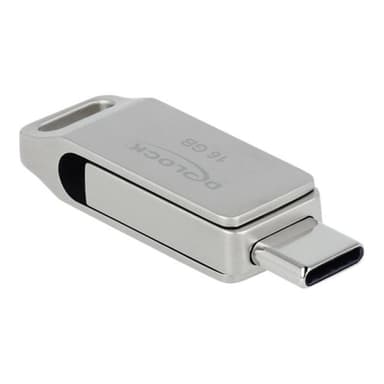 DELOCK USB 3.2 Gen 1 USB-CT + Typ-A Speicherstick 16 GB - Metallgehäuse