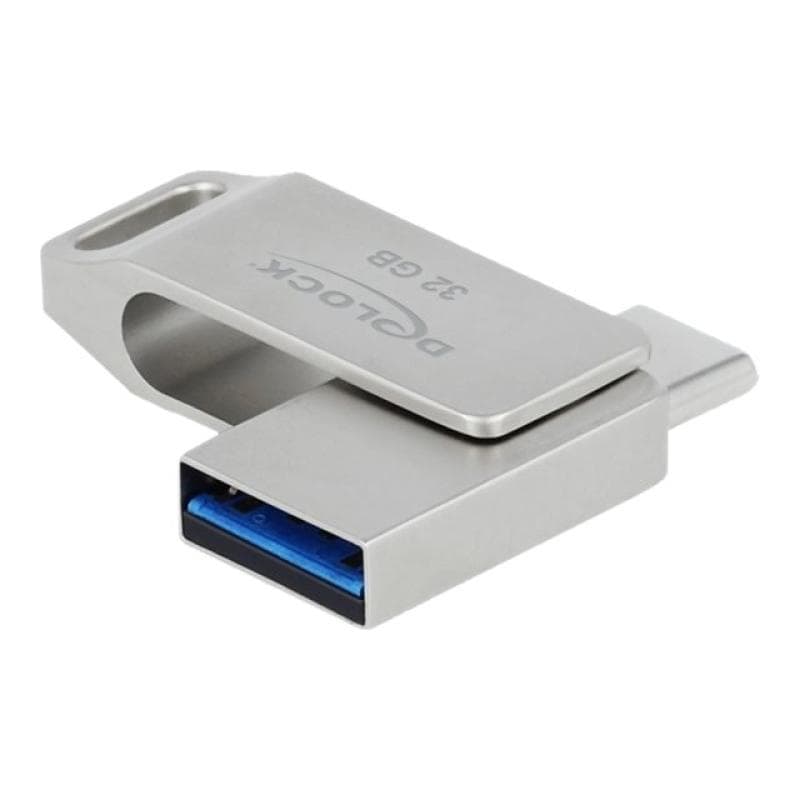 DELOCK USB 3.2 Gen 1 USB-CT + Typ-A Speicherstick 32 GB - Metallgehäuse