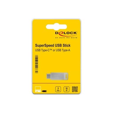 DELOCK USB 3.2 Gen 1 USB-CT + Typ-A Speicherstick 32 GB - Metallgehäuse