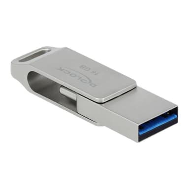 DELOCK USB 3.2 Gen 1 USB-CT + Typ-A Speicherstick 64 GB - Metallgehäuse