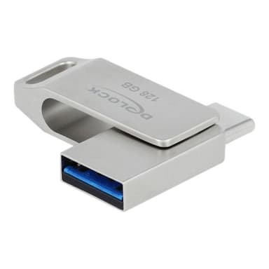 DELOCK USB 3.2 Gen 1 USB-CT + Typ-A Speicherstick 128 GB - Metallgehäuse