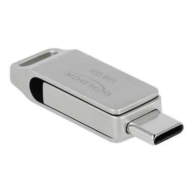 DELOCK USB 3.2 Gen 1 USB-CT + Typ-A Speicherstick 128 GB - Metallgehäuse