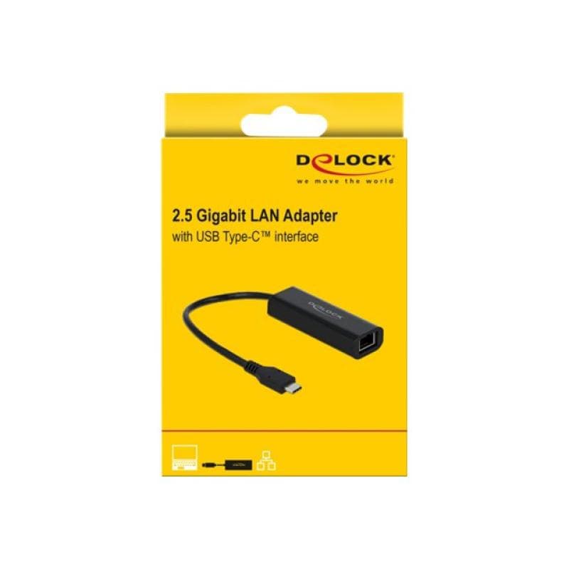 DELOCK Adapter USB Type-C Stecker zu 2,5 Gigabit LAN