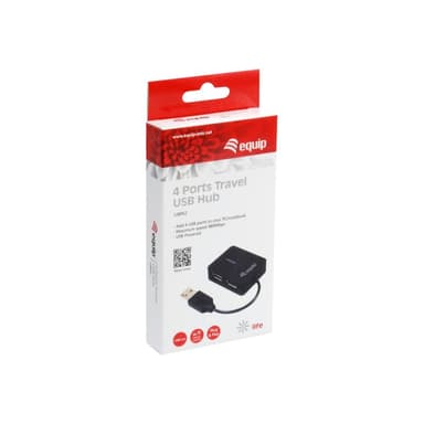 EQUIP USB-Hub 4Port Reise-USB Hub, schwarz