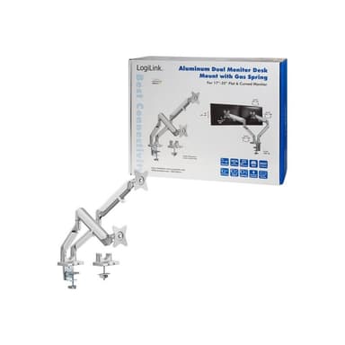 LOGILINK TIS 17″-32″ 2TFT 3Gelenke silb. Max. 9KG Gasdr.fed.