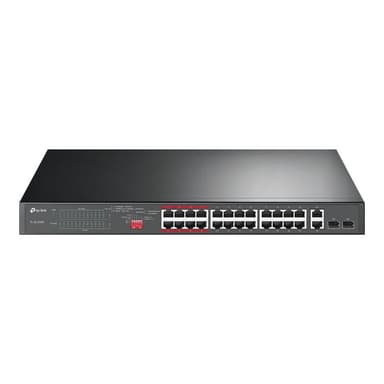 TP-LINK 24-Port 10/100 Mbps + 2-Port Gigabit Rackmount Switch with 24-Port PoE+