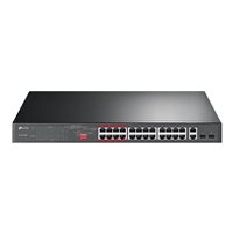 TP-LINK 24-Port 10/100 Mbps + 2-Port Gigabit Rackmount Switch with 24-Port PoE+