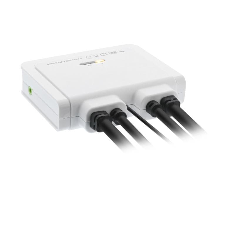 INLINE KVM Switch - 2-fach - USB-C zu DisplayPort 1.2 - 4K - mit Audio - integr. Kabel (63