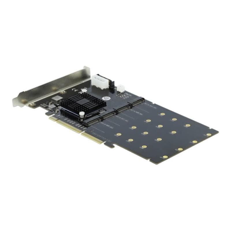 DELOCK PCI Express x8/x16 Card > 4 x internal NVMe M.2 Key M - Speicher-Controller - M.2 - M.2 Card