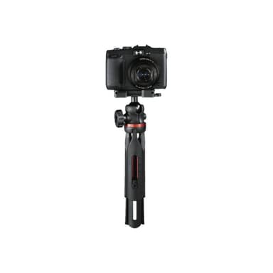 HAMA Solid Tischstativ 1/4″  Arbeitshöhe=16 - 19 cm Schwarz Kugelkopf, Wasserwaage, inkl. Smartphone