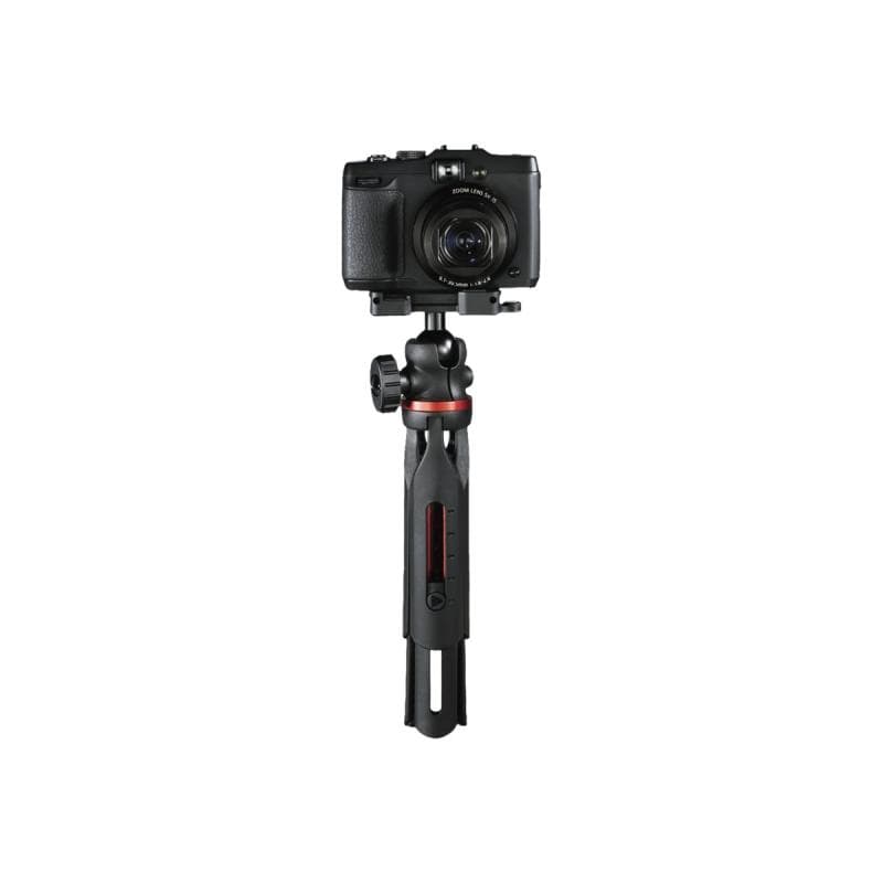 HAMA Solid Tischstativ 1/4″  Arbeitshöhe=16 - 19 cm Schwarz Kugelkopf, Wasserwaage, inkl. Smartphone