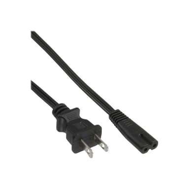 INLINE Stromkabel - NEMA 1-15 (S) bis IEC 60320 C7 2,5 A - 1,8m - Schwarz - Japan