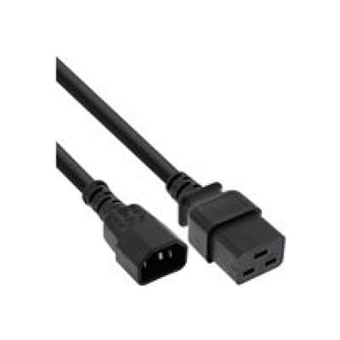 INLINE - Stromkabel - IEC 60320 C14 bis IEC 60320 C19 - 10 A - 50 cm - Schwarz