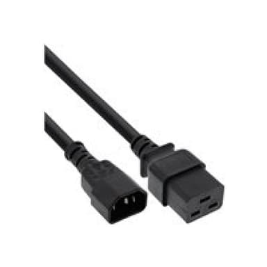 INLINE - Stromkabel - IEC 60320 C14 bis IEC 60320 C19 - 10 A - 50 cm - Schwarz