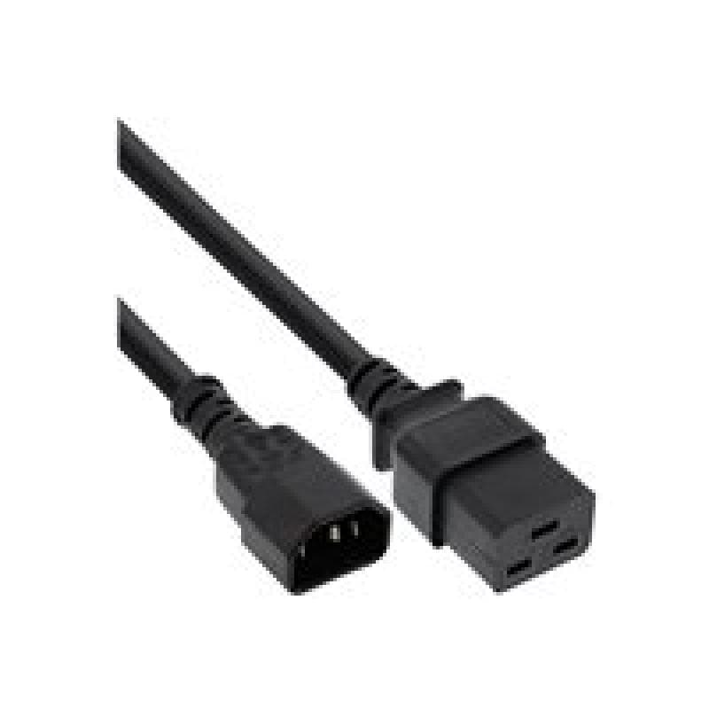 INLINE - Stromkabel - IEC 60320 C14 bis IEC 60320 C19 - 10 A - 50 cm - Schwarz
