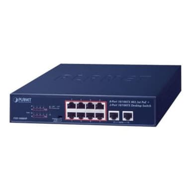 PLANET TECHNOLOGY FSD-1008HP ungemanaged Fast Ethernet (10/100) Energie Über Ethernet (PoE) U
